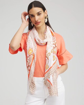 Floral Tile Oblong Scarf