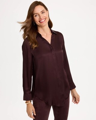 Satin Prestige Splitneck Tunic