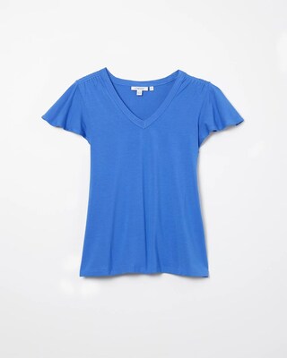Touch of Cool Ikat Flutter Sleeve Tee