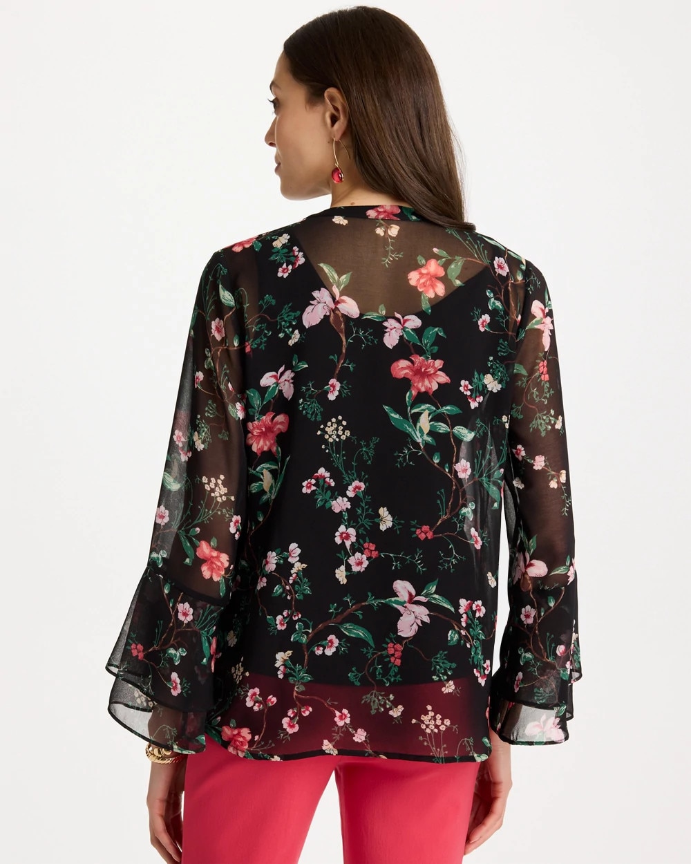 Georgette Ruffled Cuff Blouse