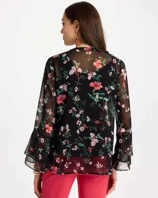 Georgette Ruffled Cuff Blouse click to view larger image.