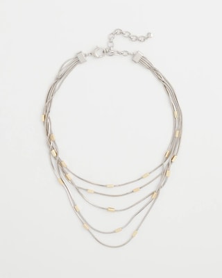 Mixed Metal Multi-Strand Necklace
