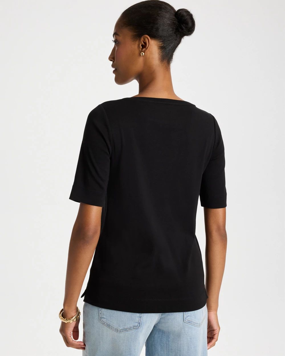 Pima Elbow Sleeve Tee click to view larger image.