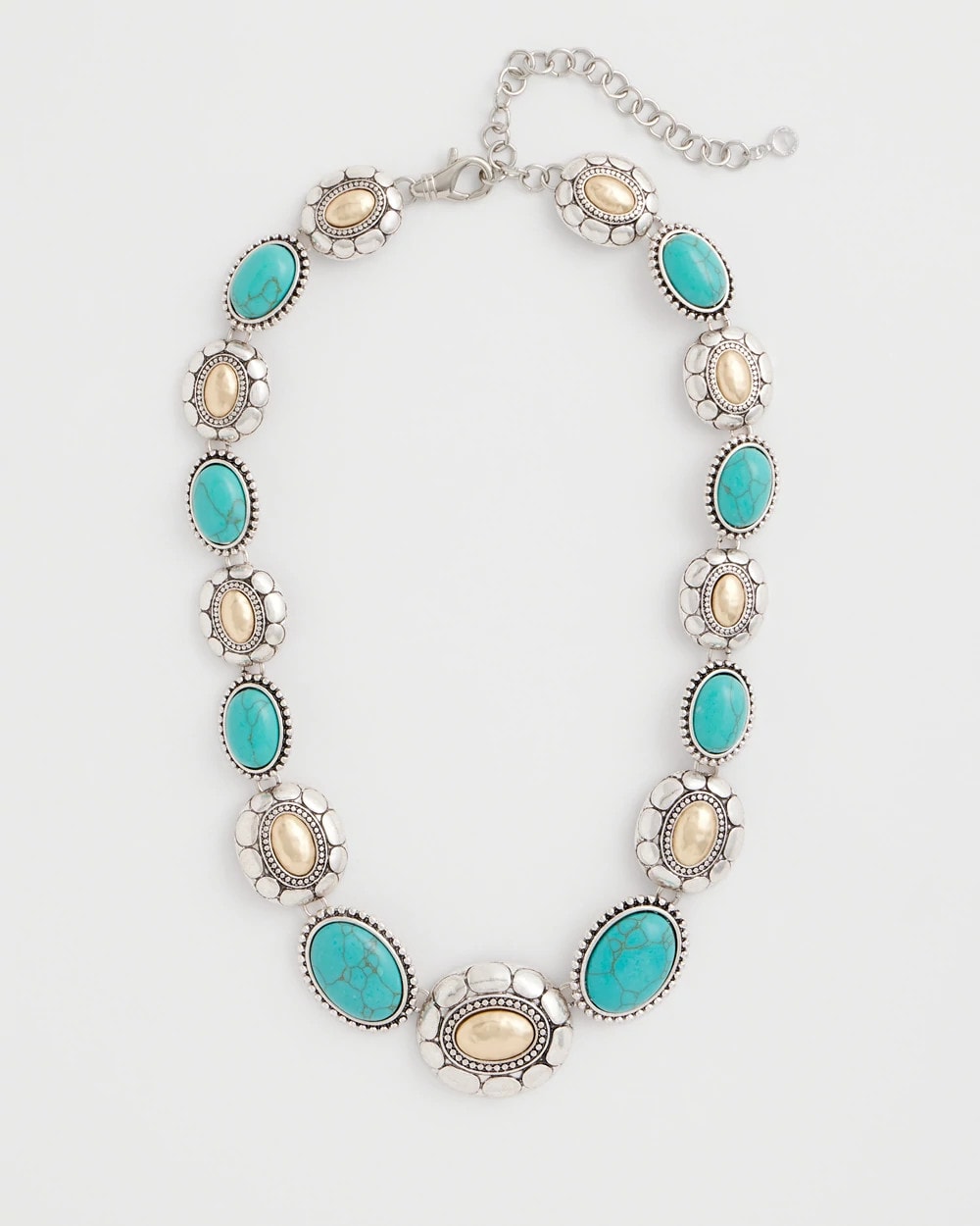 Turquoise Mixed Metal Collar Necklace