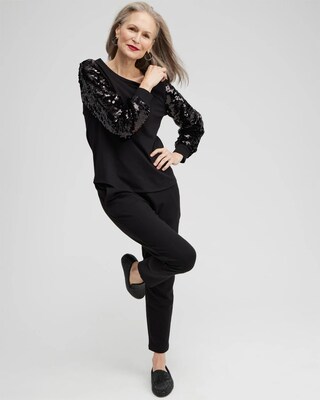 Zenergy Sequin Sleeve Sweatshirt