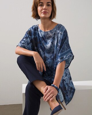 Floral Tapestry Woven Poncho