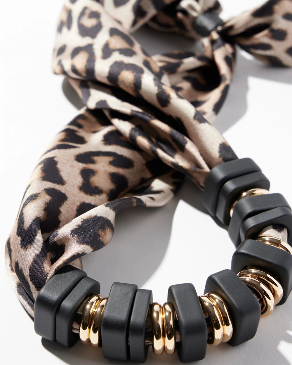 Adjustable Animal Print Scarf Necklace