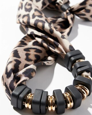 Adjustable Animal Print Scarf Necklace