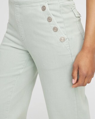 Pull-On Wide Leg Ankle Jeans click to view larger image.