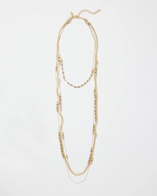 Convertible Gold Tone Layered Necklace