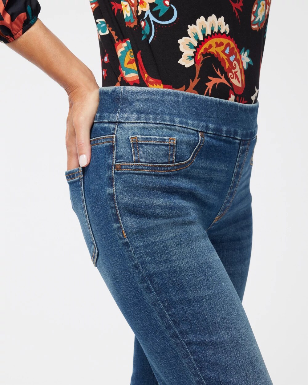 Denim Slim Pull-On Boot-Cut Jeggings