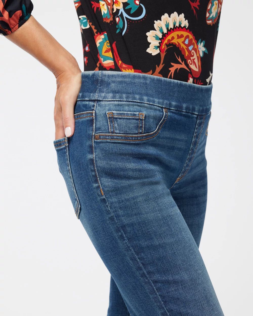Denim Slim Pull-On Boot-Cut Jeggings click to view larger image.