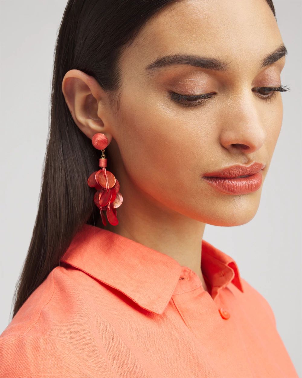 No Droop™ Orange Shell Earrings