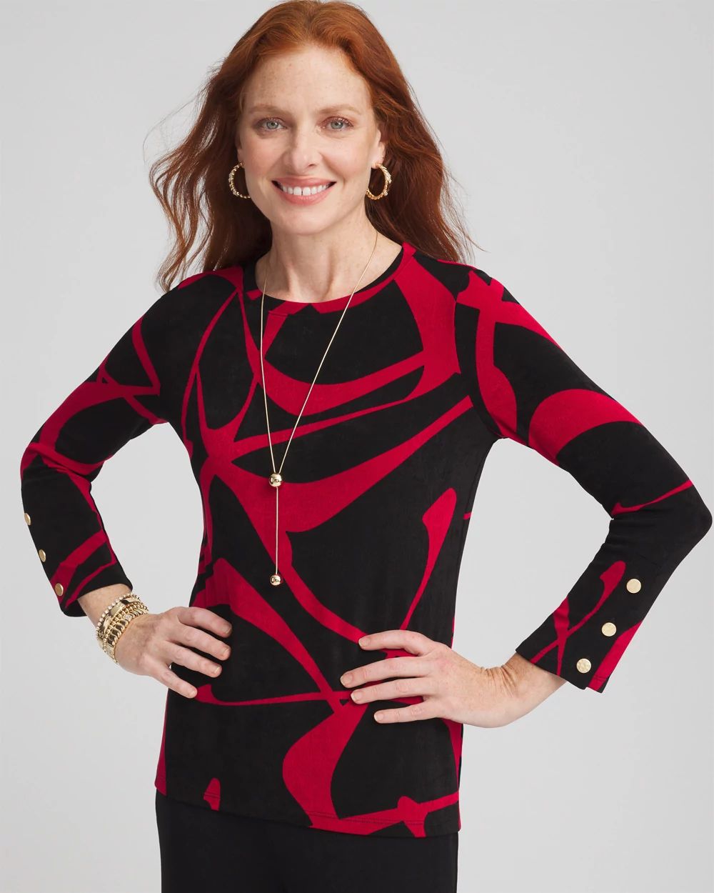 Travelers™ Button Sleeve Layering Top