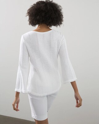 Crew Neck Fringe Hem Sweater