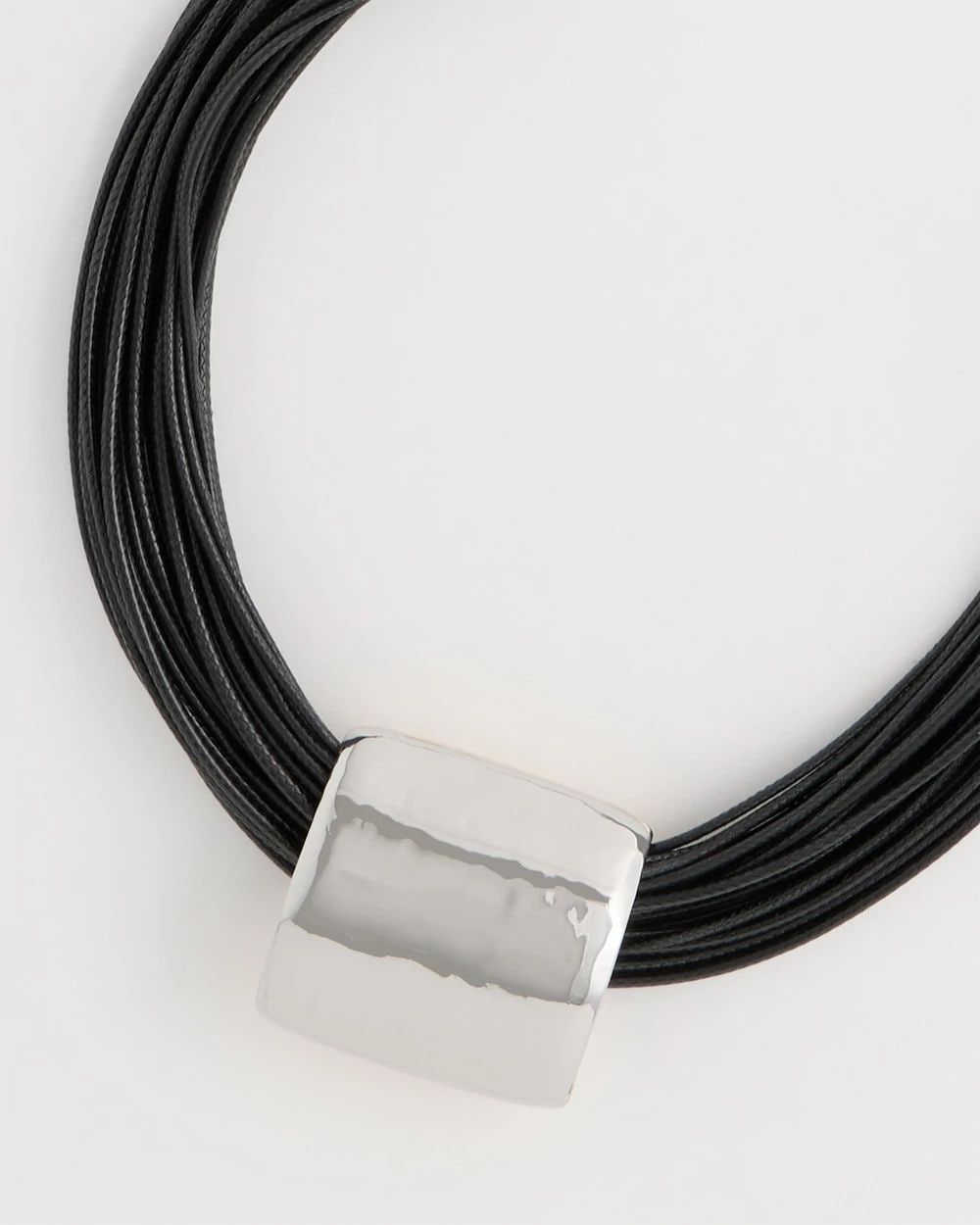 Short Reversible Pendant Corded Necklace click to view larger image.