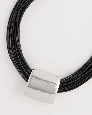 Short Reversible Pendant Corded Necklace click to view larger image.