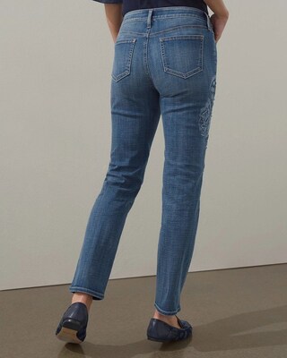 Girlfriend Laser Ikat Ankle Jeans