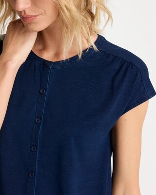 Refined Denim Button Tee click to view larger image.
