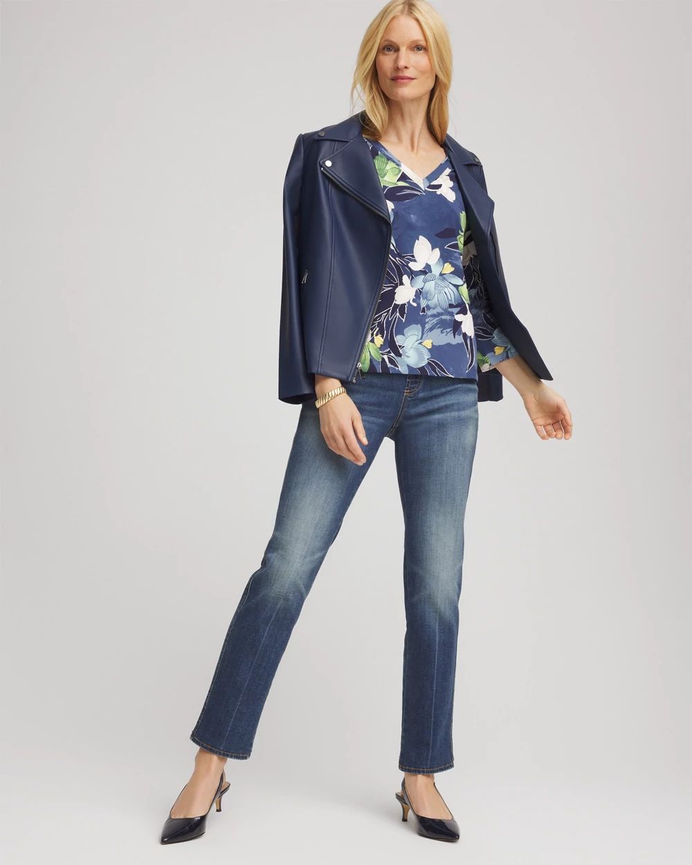 Printed 3/4 Sleeve Perfect Tee