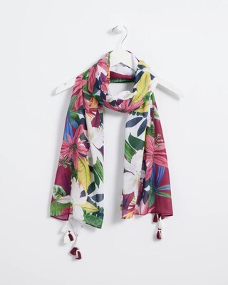 Floral Print Oblong Scarf