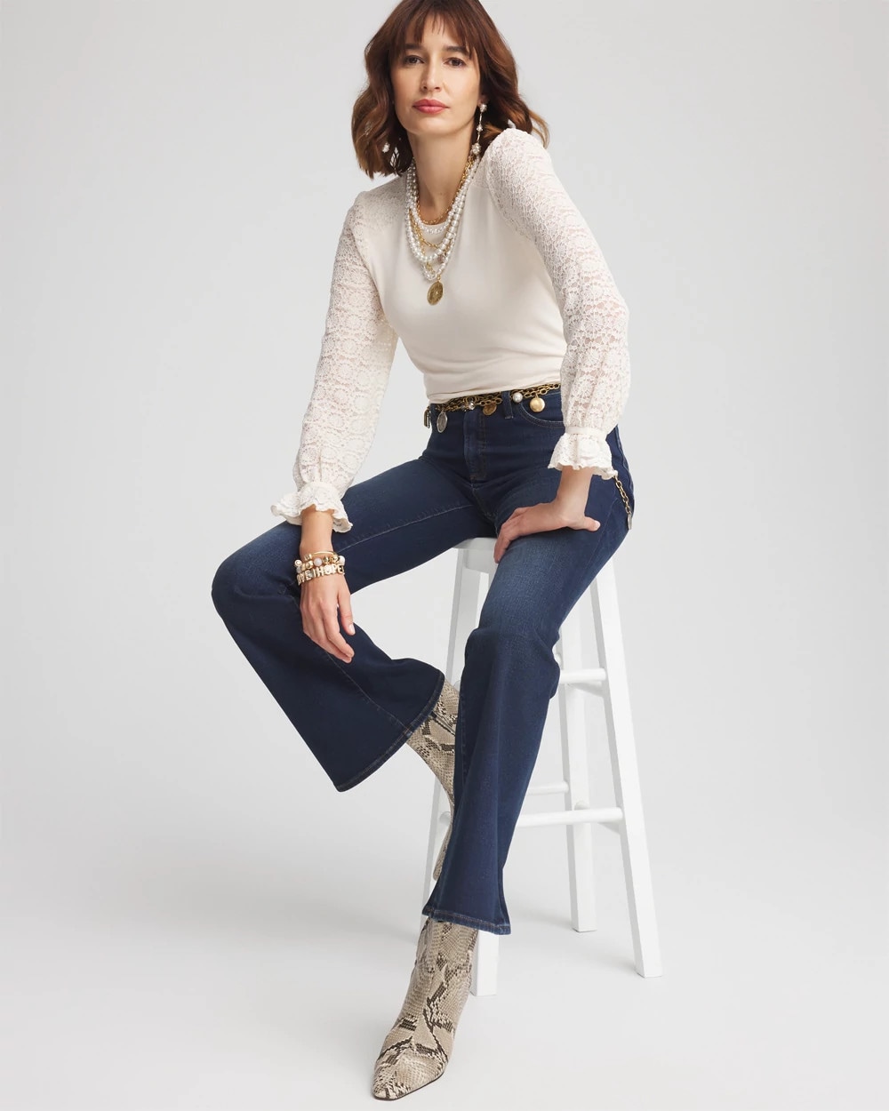 Touch of Cool™ Lace Sleeve Tee