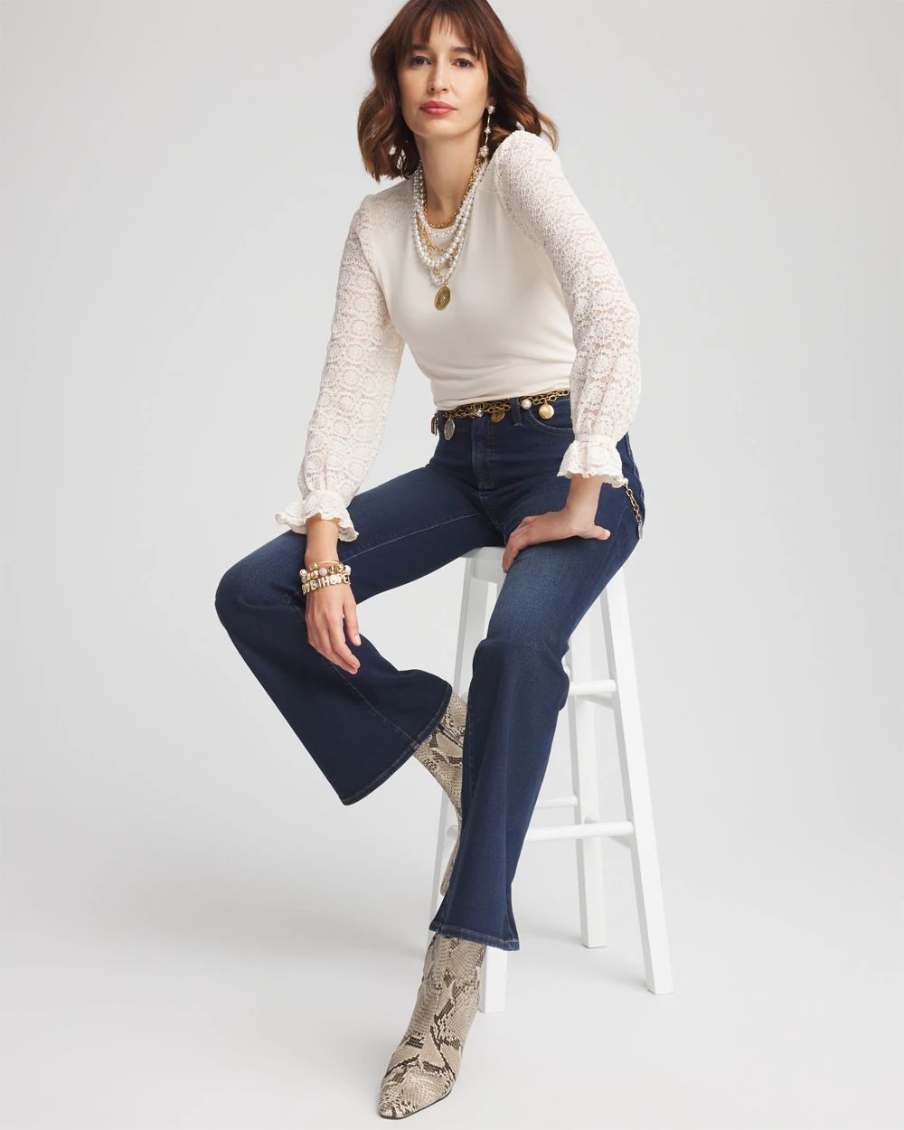 Touch of Cool™ Lace Sleeve Tee