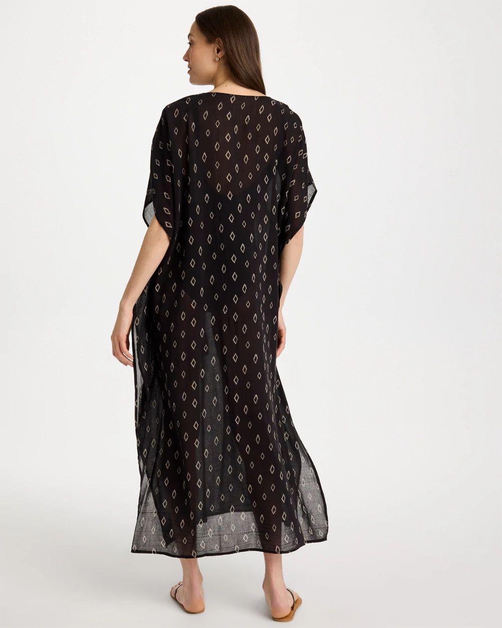 Printed Kaftan Swim Cover-Up click to view larger image.