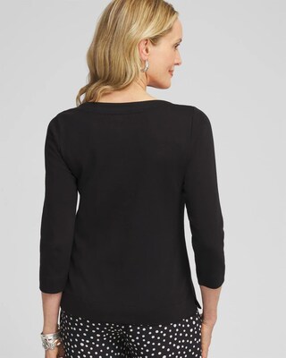 3/4 Sleeve Bateau Neck Tee click to view larger image.