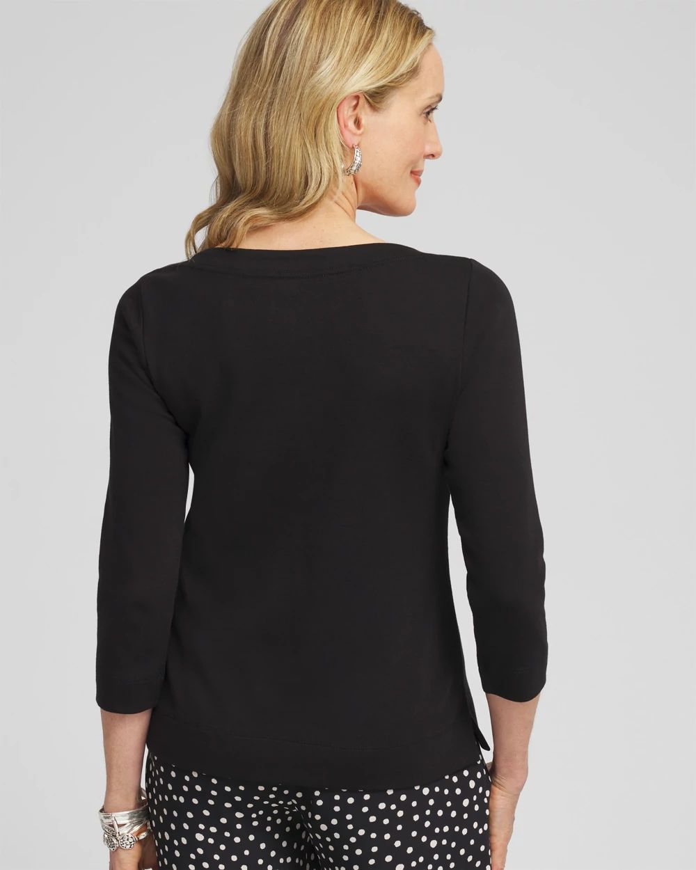 3/4 Sleeve Bateau Neck Tee click to view larger image.