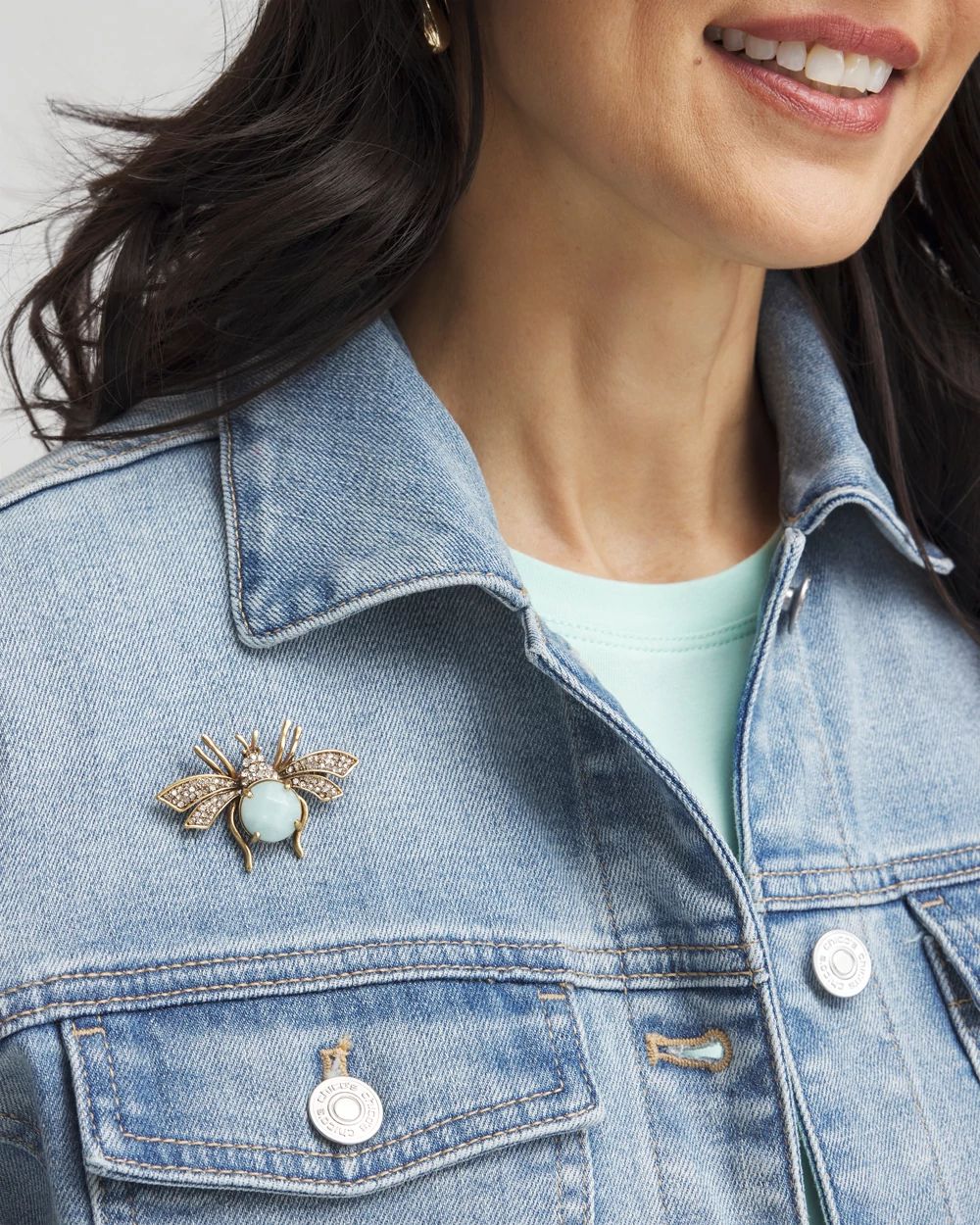Genuine Amazonite Stone Critter Brooch