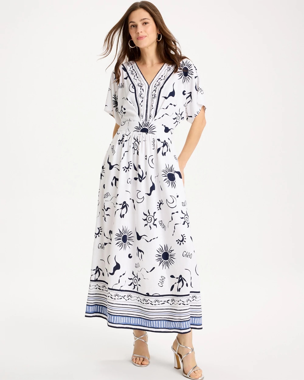 Slub Flutter-Sleeve Vacation Dress, photo 1 of 5