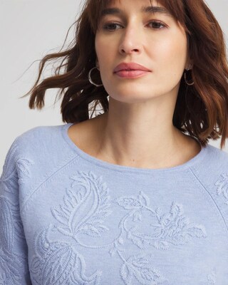 Embroidered Boatneck Sweater click to view larger image.