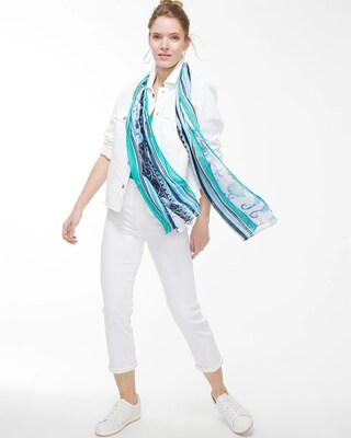 Seashell Print Oblong Scarf