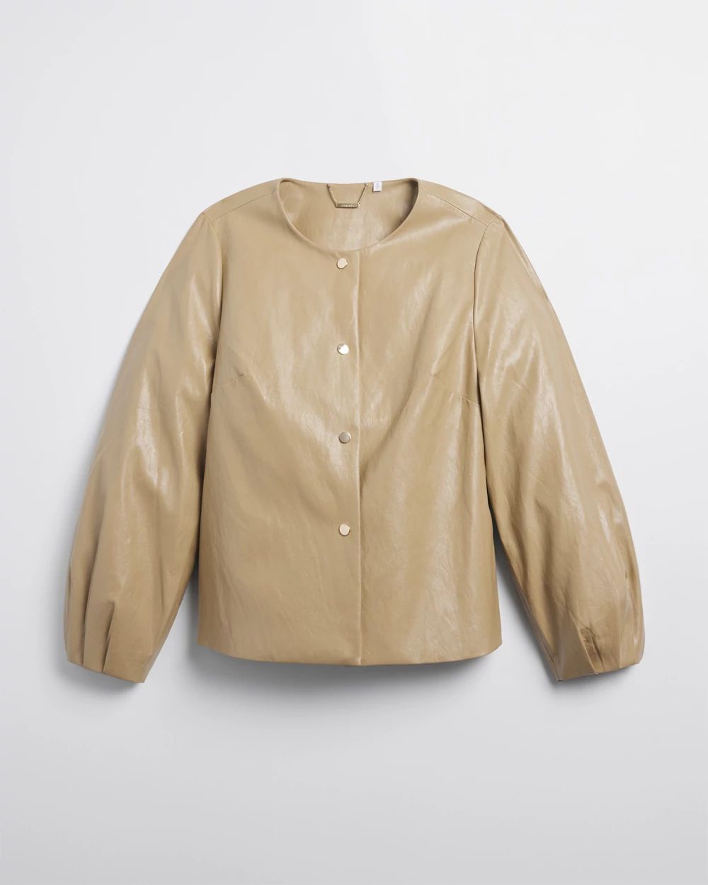 Balloon Sleeve Faux Leather Jacket