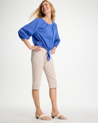 Brigitte™ Slim Rivet Pull-On Capri click to view larger image.