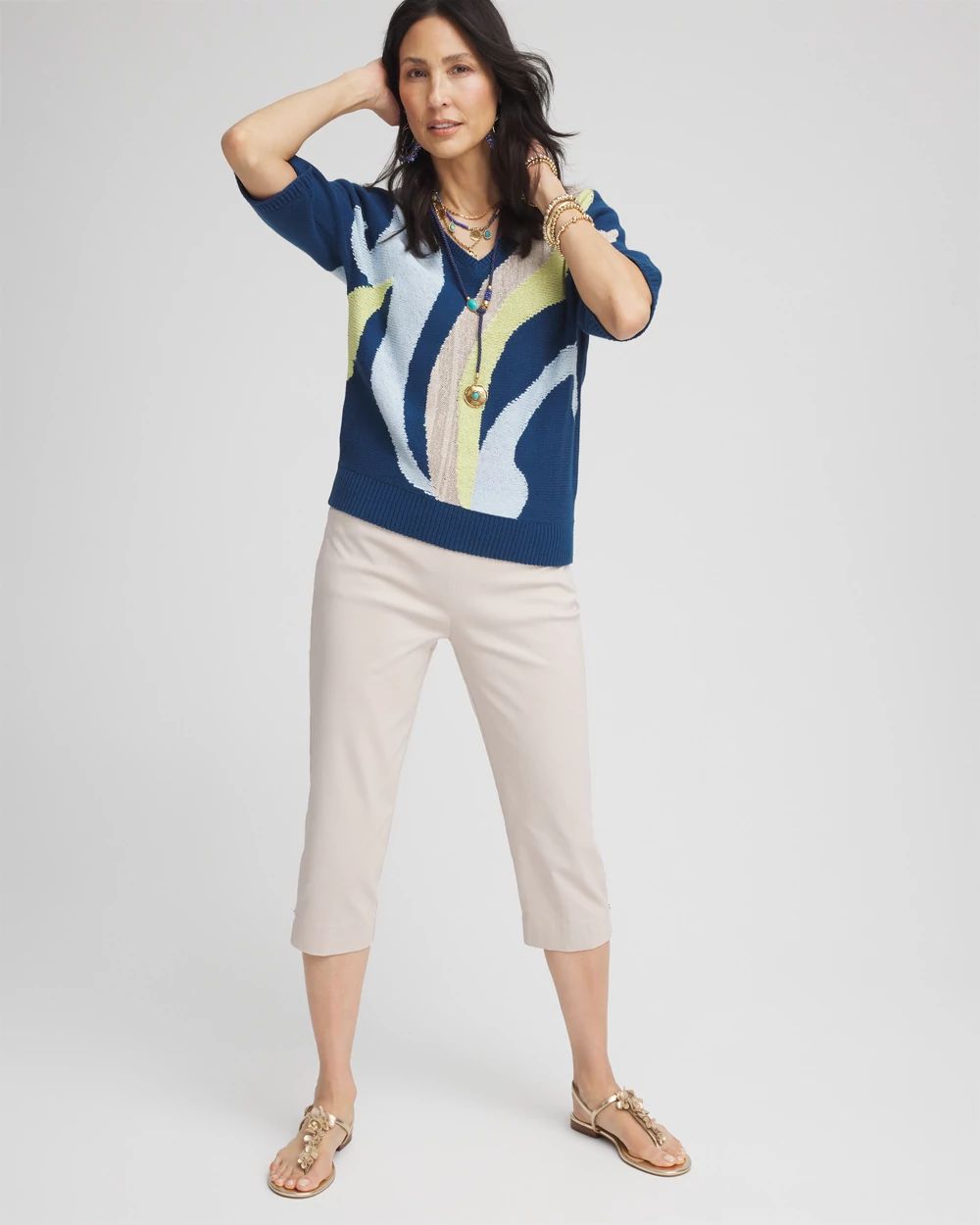 Brigitte™ Rivet Pull-On Capri Pants