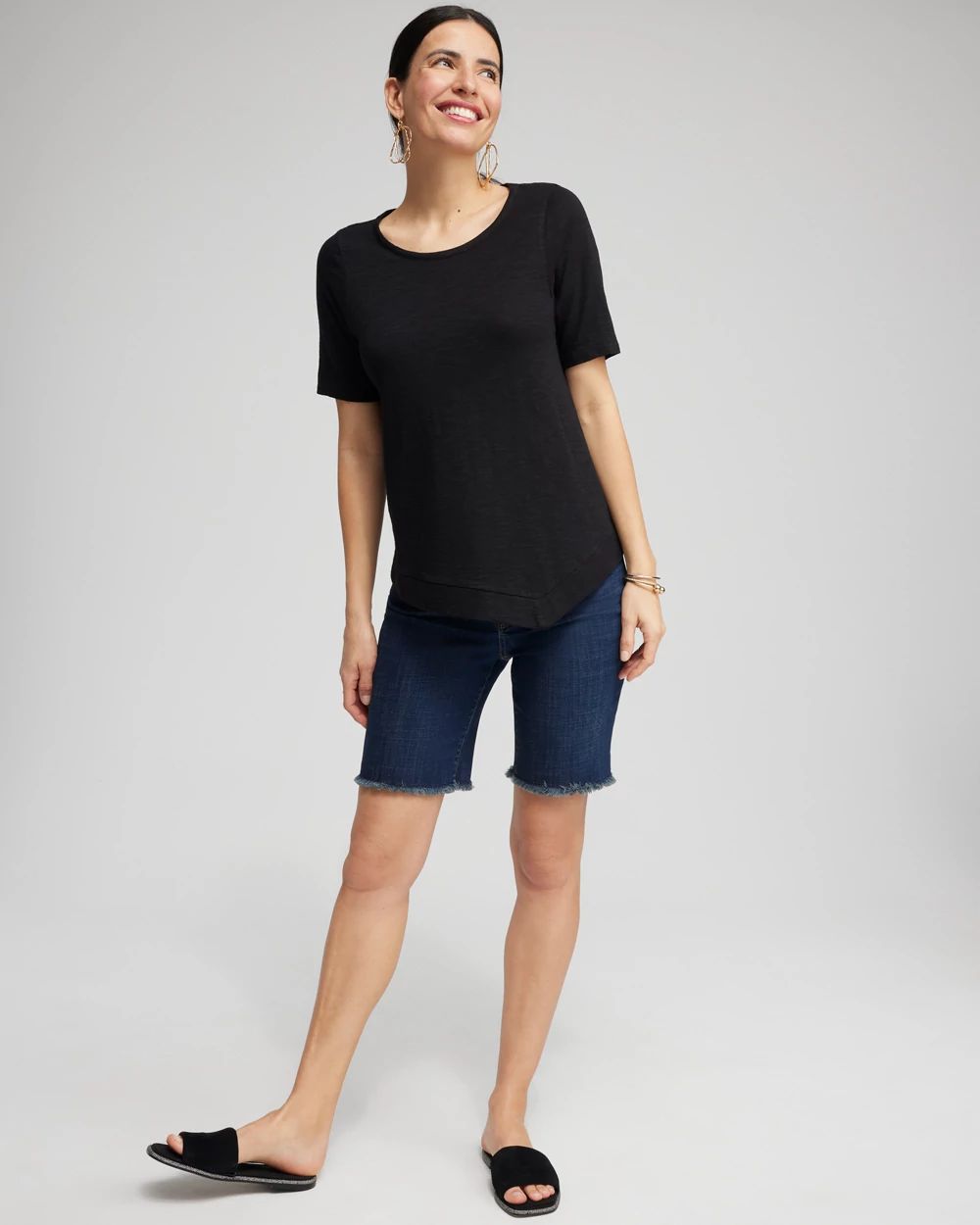 Asymmetrical Elbow Sleeve Tee