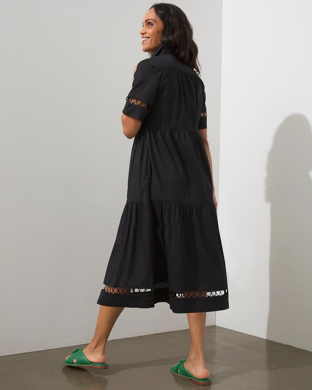 Hem Detail Tiered Shirt Dress