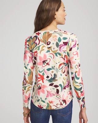Floral Touch of Cool™ V-Neck Layering Tee click to view larger image.