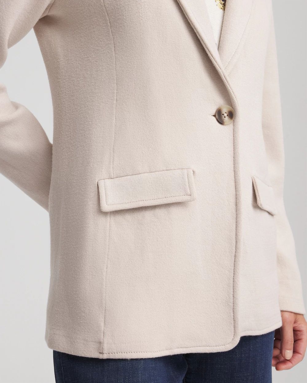 Single-Breasted Sweater Blazer