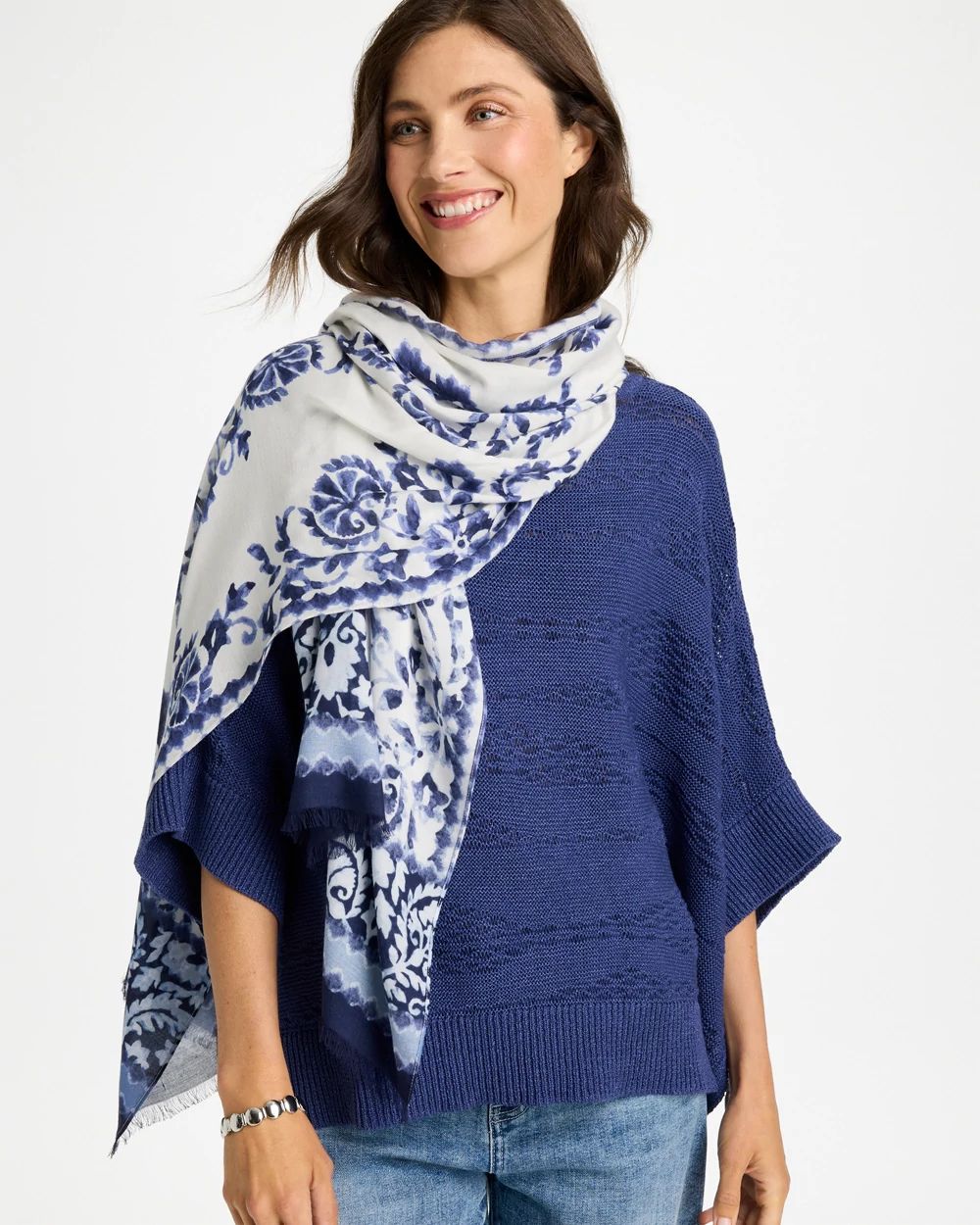 Paisley Printed Oblong Scarf click to view larger image.