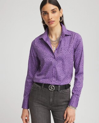 No Iron™ Animal Print Jacquard Shirt