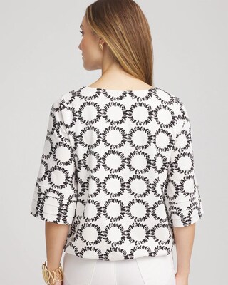 Geo Print Boatneck Bubble-Hem Top click to view larger image.