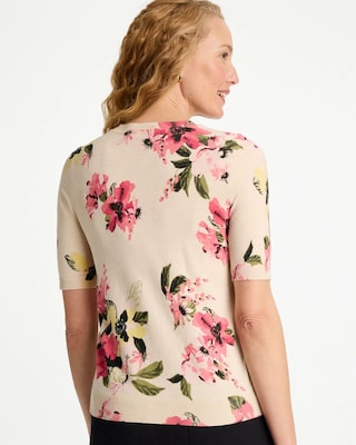 Ella Crewneck Floral Pullover Sweater click to view larger image.