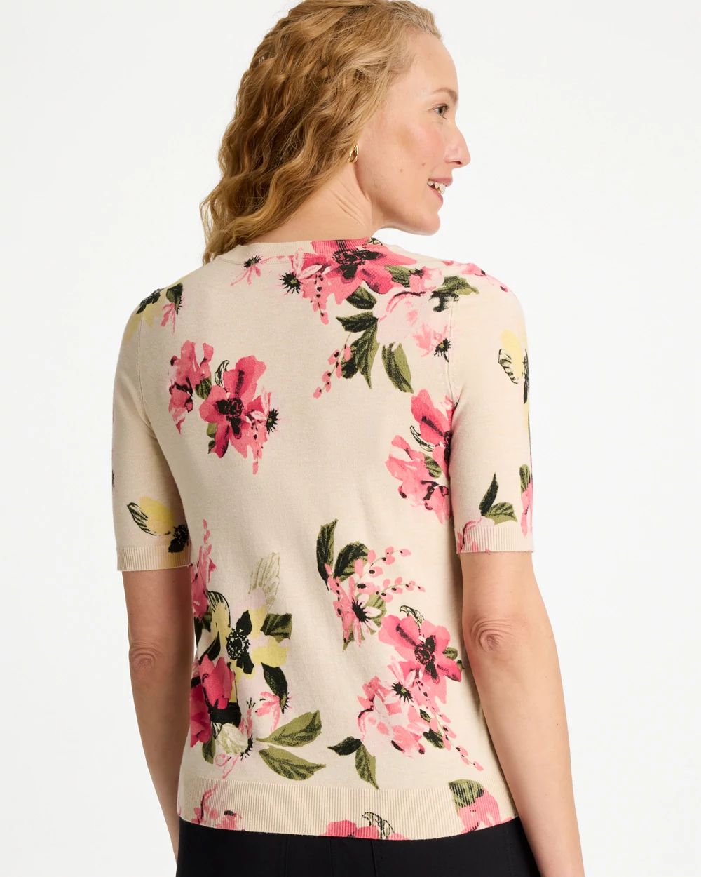 Ella Crewneck Floral Pullover Sweater