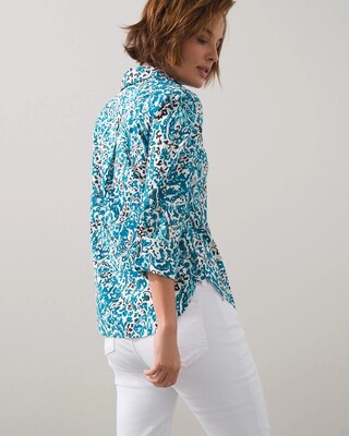 No-Iron Stretch Paisley Print Shirt
