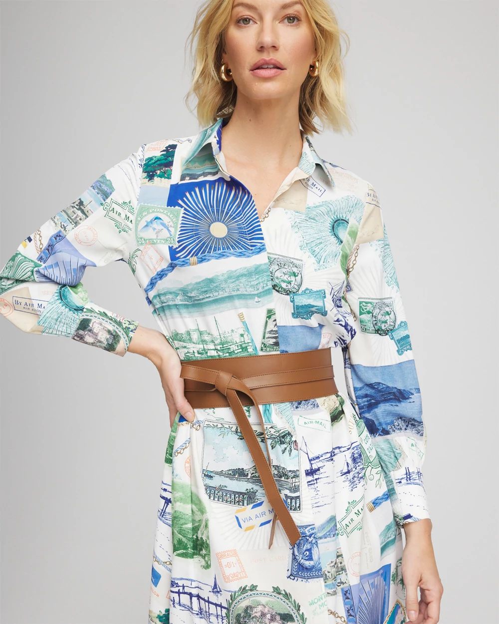 Leather Double-Sided Obi Belt click to view larger image.