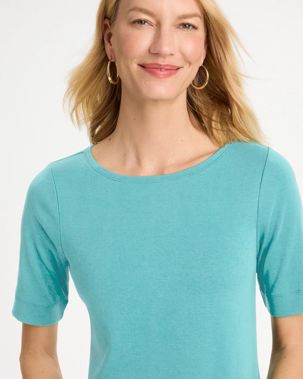 Pima Elbow Sleeve Tee click to view larger image.