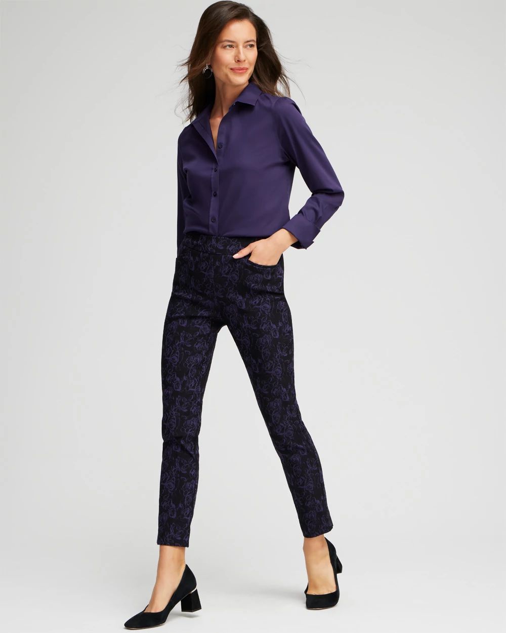 Petite Brigitte Floral Ankle Pants